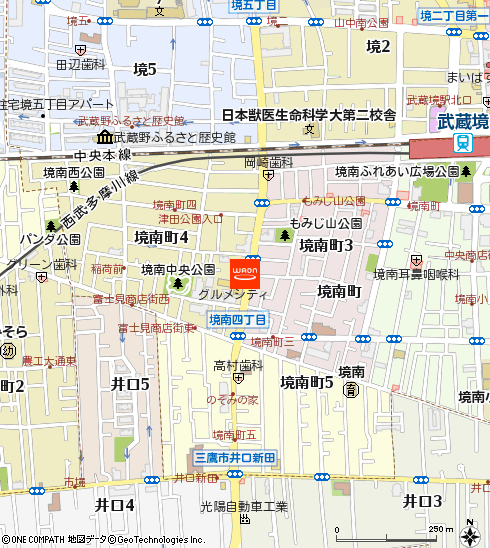 グルメシティ武蔵境店付近の地図